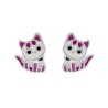 Kolczyki srebrne kotki zapinane na sztyft