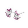 Kolczyki srebrne kotki zapinane na sztyft