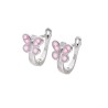 Kolczyki srebrne na zapięciu angielskim  - różowe motylki