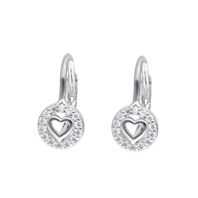Kolczyki srebrne z sercem w...