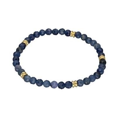 Bransoletka z szafir i koralikami w kolorze złotym - przekładana