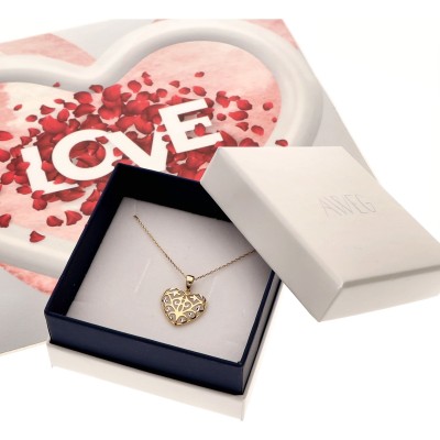 Zawieszka ażurowe serce, złoto próba 585