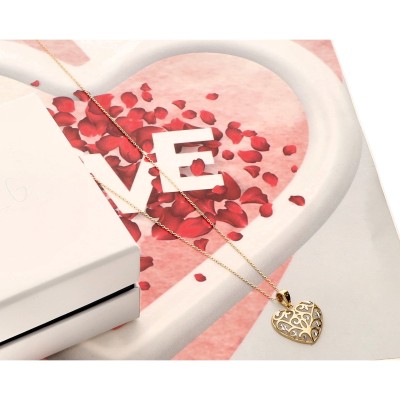 Zawieszka ażurowe serce, złoto próba 585