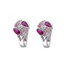 Kolczyki srebrne na angielskim zapięciu z różowymi cyrkoniami