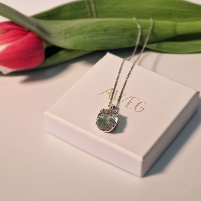 Zawieszka srebrna z ametystem zielonym