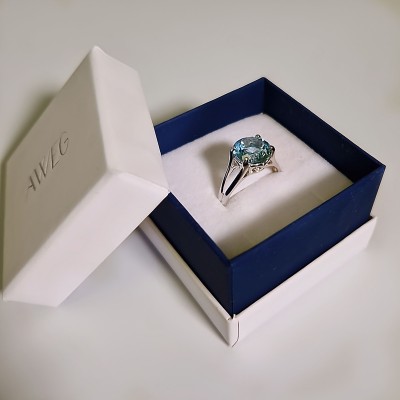 Pierścionek srebrny z topazem