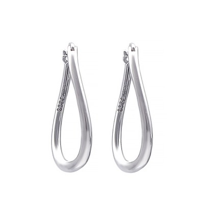 Kolczyki srebrne skręcone owale na widełkowym zapięciu