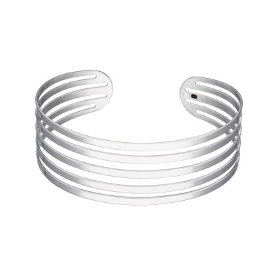 Bransoletka srebrna sztywna - szeroka