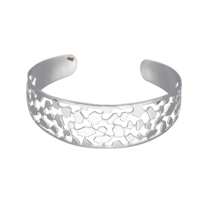 Bransoletka srebrna sztywna - ażurowa