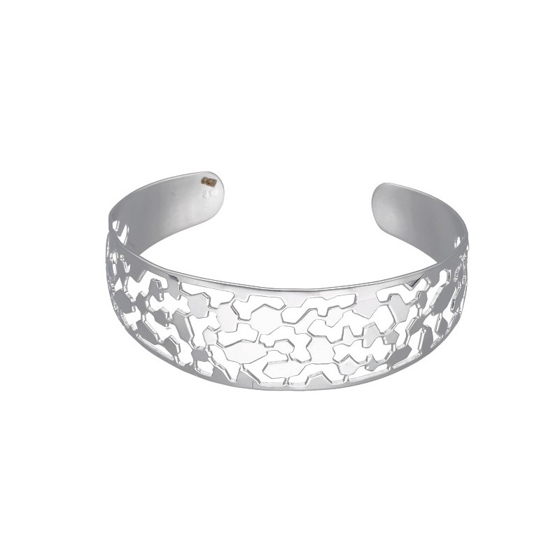 Bransoletka srebrna sztywna - ażurowa