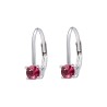 Kolczyki srebrne z różową cyrkonią