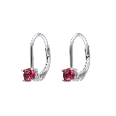 Kolczyki srebrne z różową cyrkonią