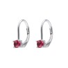 Kolczyki srebrne z różową cyrkonią