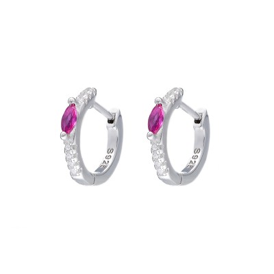 Kolczyki srebrne kółka ozdobione cyrkoniami