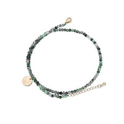 Bransoletka ze stali szlachetnej złocona z zoisytem