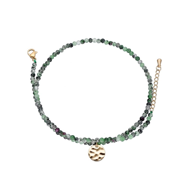 Bransoletka ze stali szlachetnej złocona z zoisytem