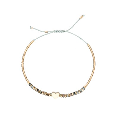 Bransoletka ze stali szlachetnej złocona z afrykańską sosną