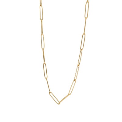 Naszyjnik stalowy złocony - łańcuch z dużymi ogniwami