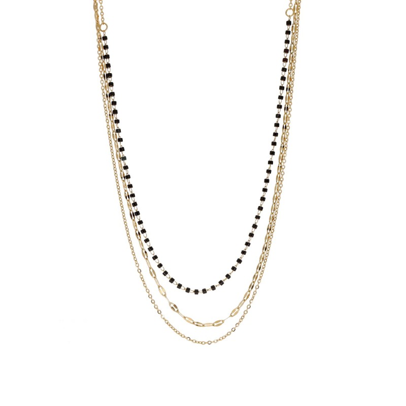 Złocony naszyjnik kaskadowy z koralikami Miyuki