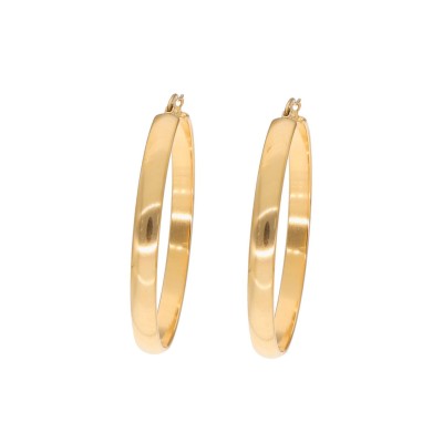 Kolczyki złocone kółka ze stali szlachetnej na widełkowym zapięciu