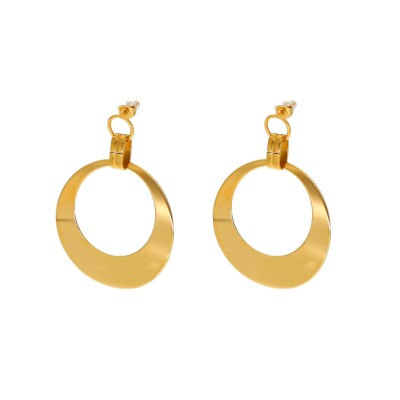 Kolczyki złocone ze stali szlachetnej zapinane na sztyft