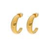 Kolczyki złocone ze stali szlachetnej pół kółka zapinane na sztyft
