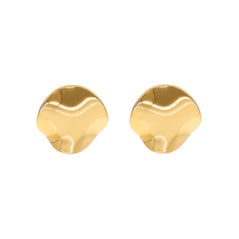 Kolczyki złocone ze stali szlachetnej o nieregularnym kształcie