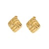 Kolczyki złocone ze stali szlachetnej w kształcie eleganckich kwadratów zapinane na sztyft
