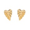 Kolczyki złocone ze stali szlachetnej listki zapinane na sztyft