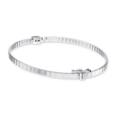 Bransoletka srebrna sztywna o nieregularnej powierzchni