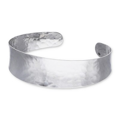 Bransoletka srebrna sztywna - szeroka o nieregularnej powierzchni