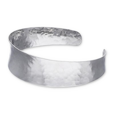 Bransoletka srebrna sztywna - szeroka o nieregularnej powierzchni