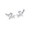 Kolczyki srebrne na sztyft ptaszki z bezbarwnymi cyrkoniami ażurowe