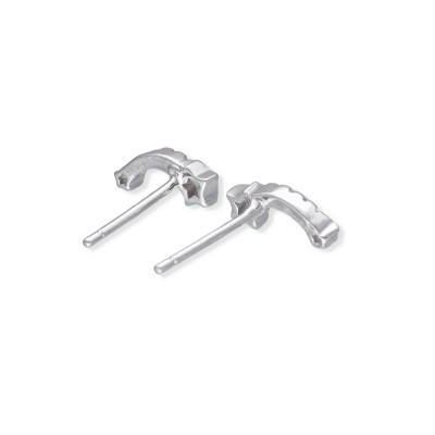 Kolczyki srebrne gwiazdy z bezbarwnymi cyrkoniami na sztyft