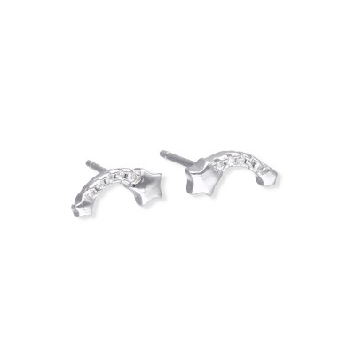 Kolczyki srebrne gwiazdy z bezbarwnymi cyrkoniami na sztyft