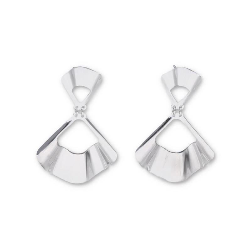 Kolczyki srebrne na sztyft falowane roma