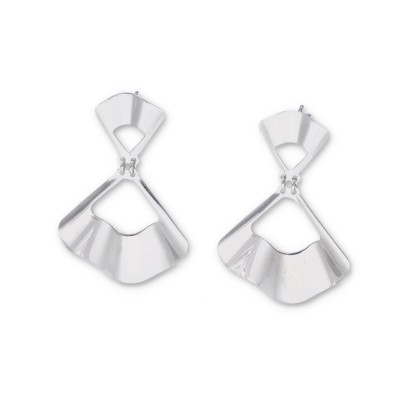 Kolczyki srebrne na sztyft falowane roma