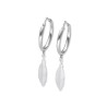 Kolczyki srebrne wiszące piórko naturale