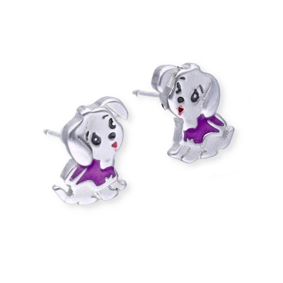 Kolczyki srebrne pieski na sztyft