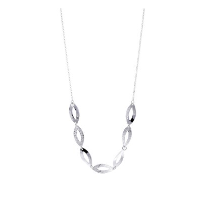 Naszyjnik srebrny z finezyjnymi markizami na łańcuszku typu ankier