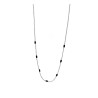Naszyjnik srebrny z ozdobnymi czarnymi koralikami na ozdobnym łańcuszku połączonym kuleczkami