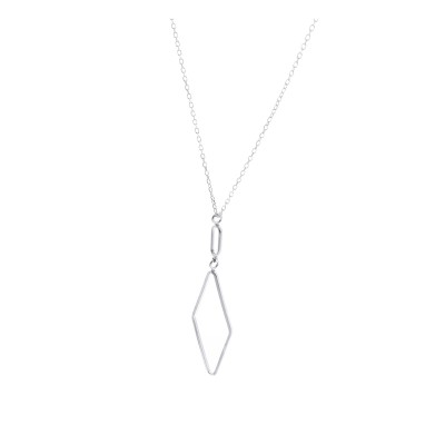 Naszyjnik srebrny z zawieszką w kształcie rombu na łańcuszku typu ankier