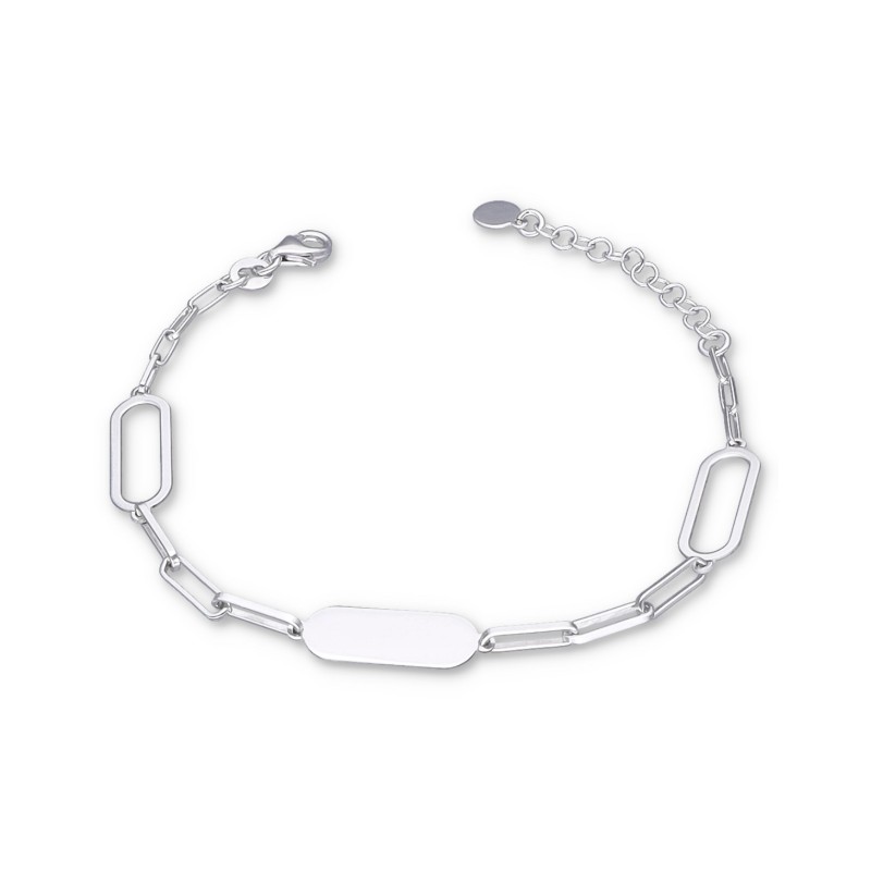 BRANSOLETKA SREBRNA ELEGANTE PŁASKI ŁAŃCUCH