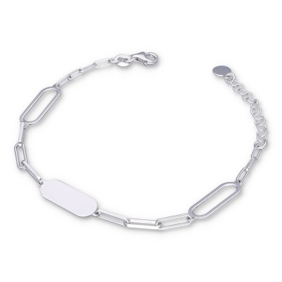 BRANSOLETKA SREBRNA ELEGANTE PŁASKI ŁAŃCUCH