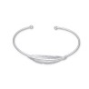 Bransoletka srebrna sztywna z elementem pióra