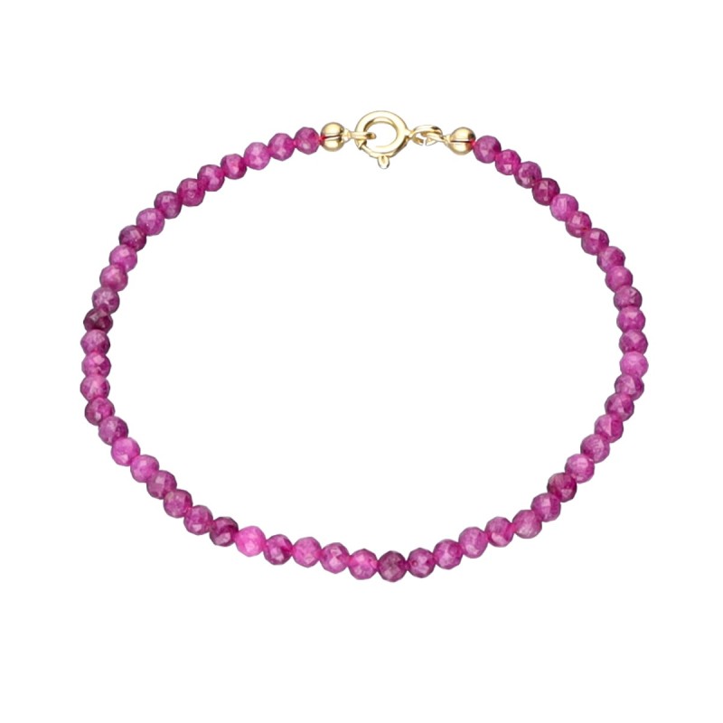 Bransoletka z rubinem i złoconym zapięciem