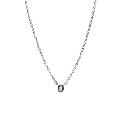 Naszyjnik srebrny z delikatnym oczkiem - multi turmalin