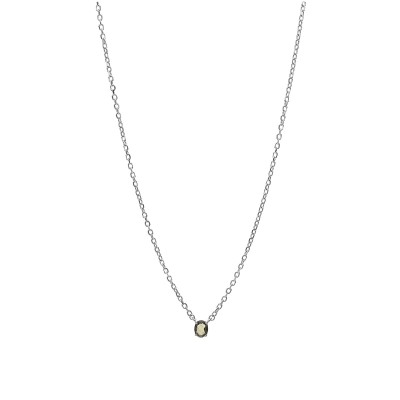 Naszyjnik srebrny z delikatnym oczkiem - multi turmalin