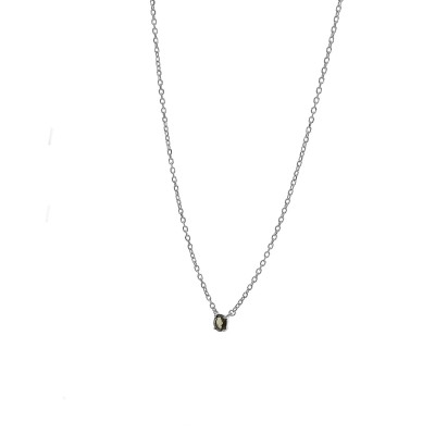 Naszyjnik srebrny z delikatnym oczkiem - multi turmalin