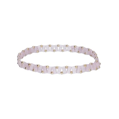 Bransoletka ze stali szlachetnej z koralikami miyuki w kolorze liliowym